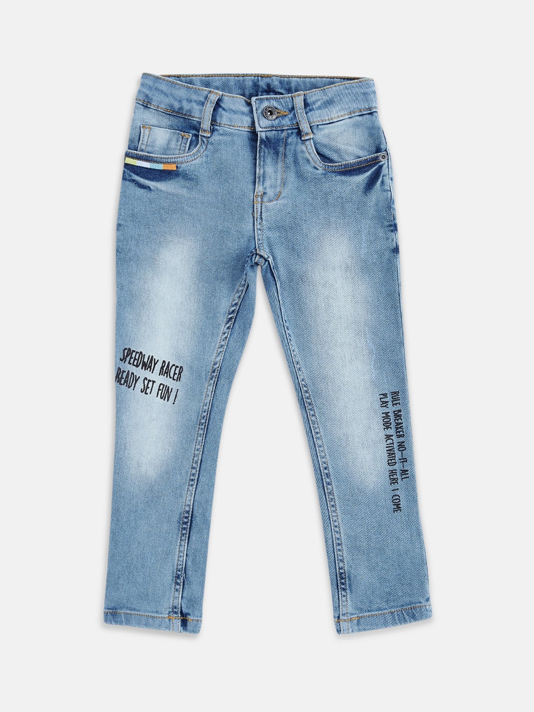 

Pantaloons Junior Boys Blue Tapered Fit Light Fade Jeans