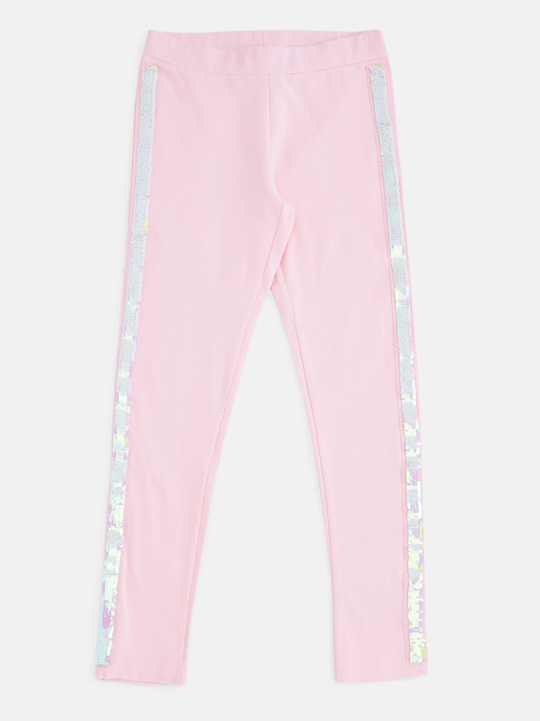 

Pantaloons Junior Girls Pink Solid Pure Cotton Jeggings
