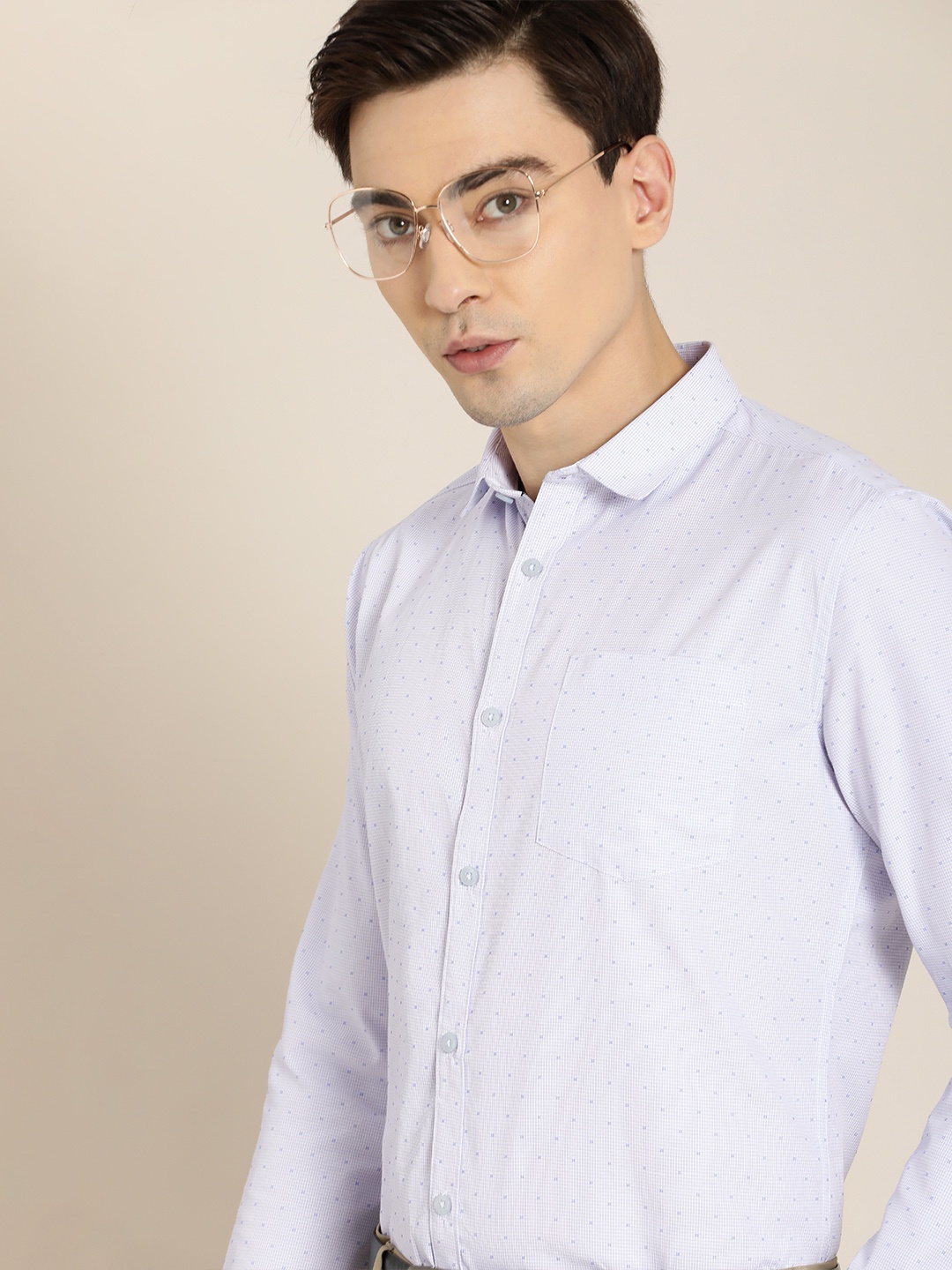 

INVICTUS Men Blue Opaque Printed Slim Fit Casual Shirt