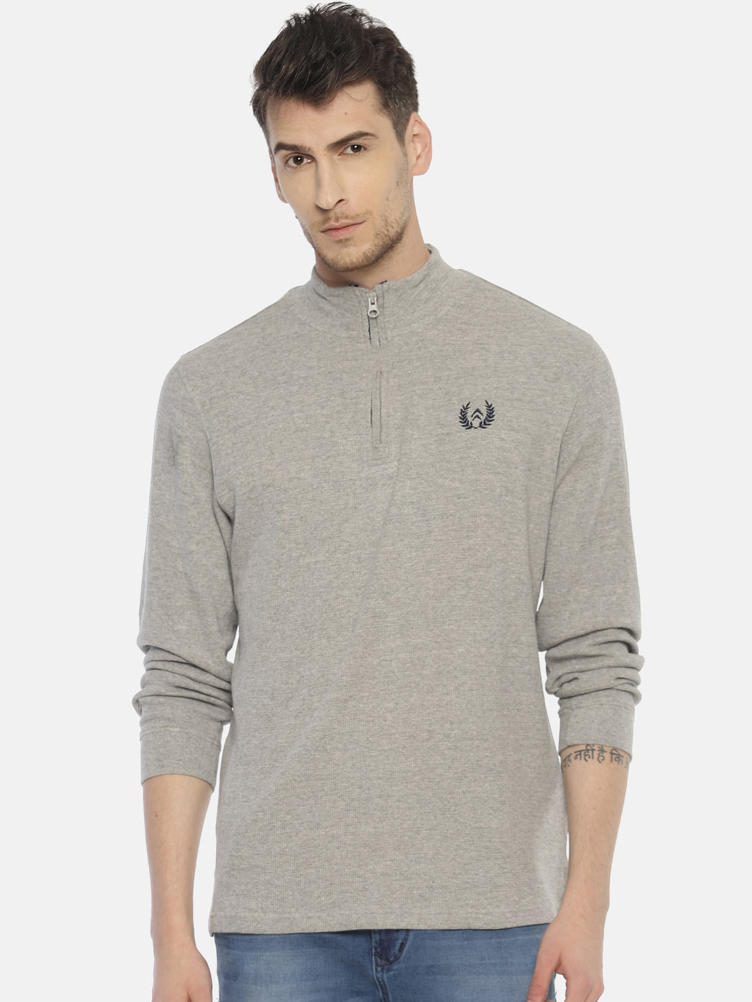 

Steenbok Men Grey Melange Sweatshirt
