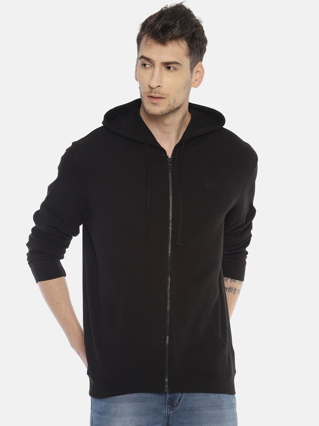 

Steenbok Men Black Hooded Sweatshirt