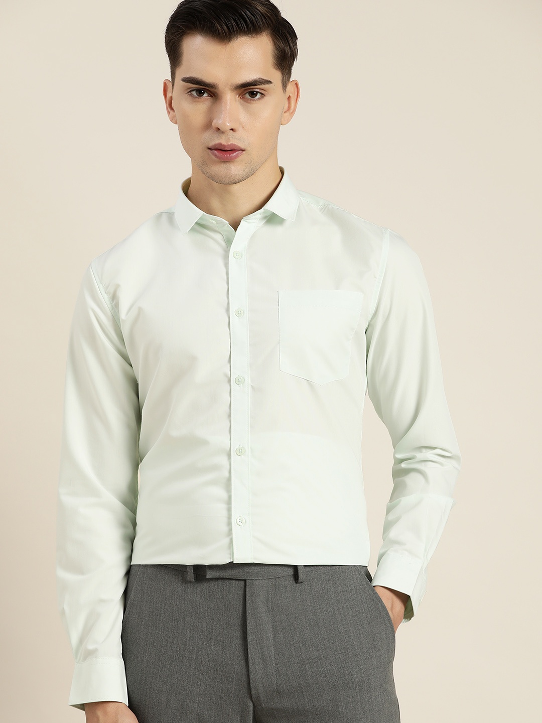 

INVICTUS Men Sea Green Slim Fit Opaque Formal Shirt