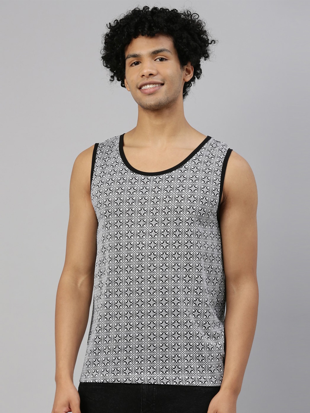 

Kryptic Men Black Printed Vest