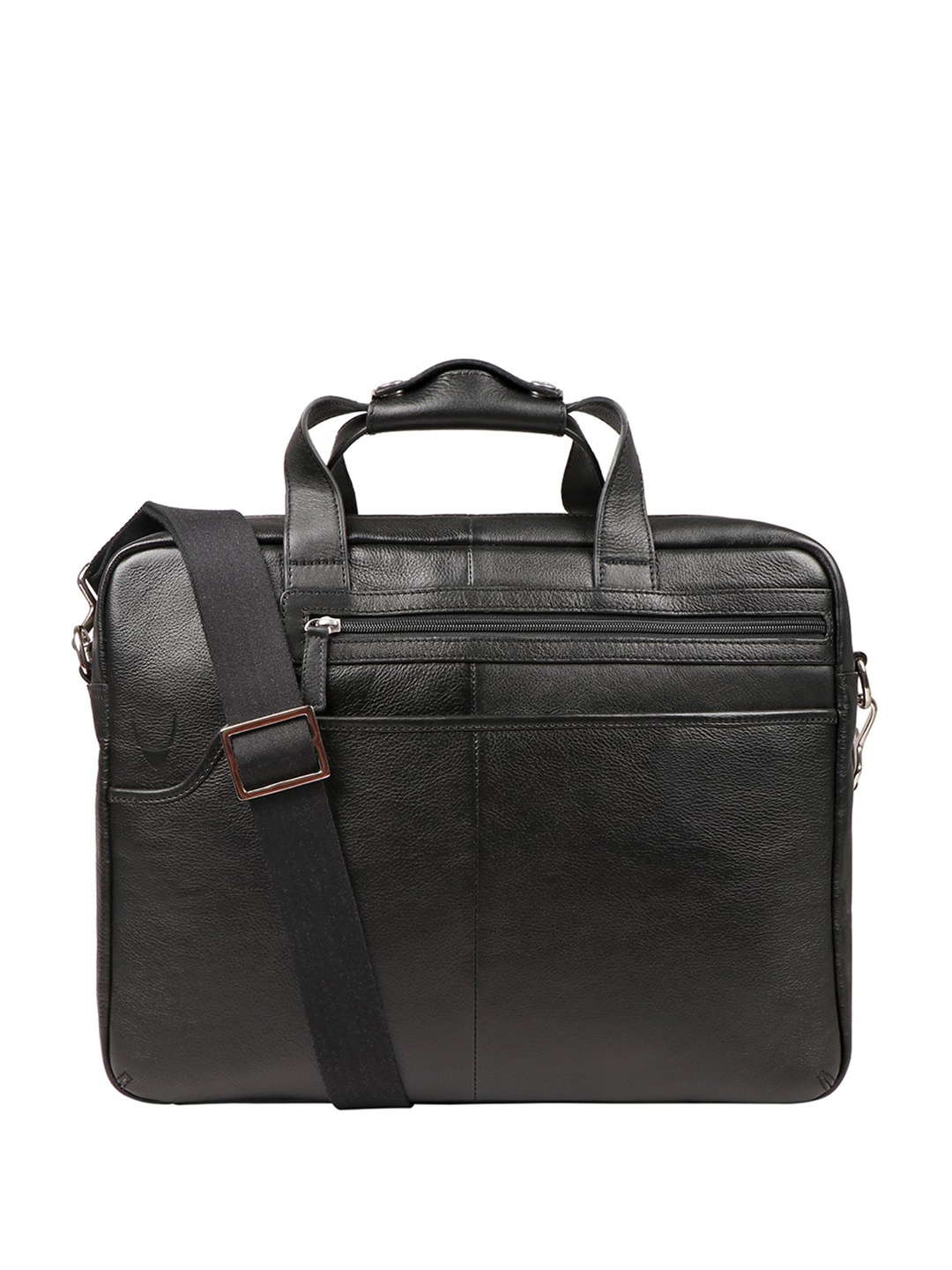 

Hidesign Men Black Textured Messenger Bag