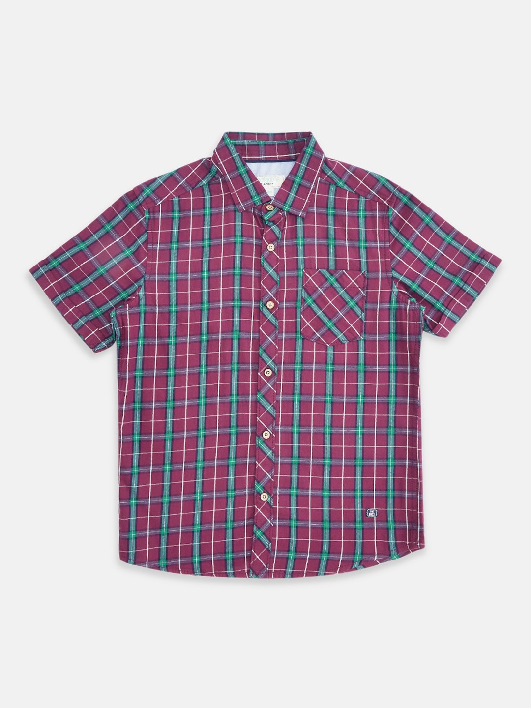 

Pantaloons Junior Boys Red Tartan Checks Opaque Casual Shirt