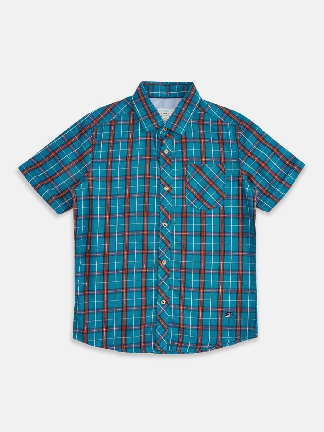 

Pantaloons Junior Boys Blue Tartan Checks Checked Casual Shirt