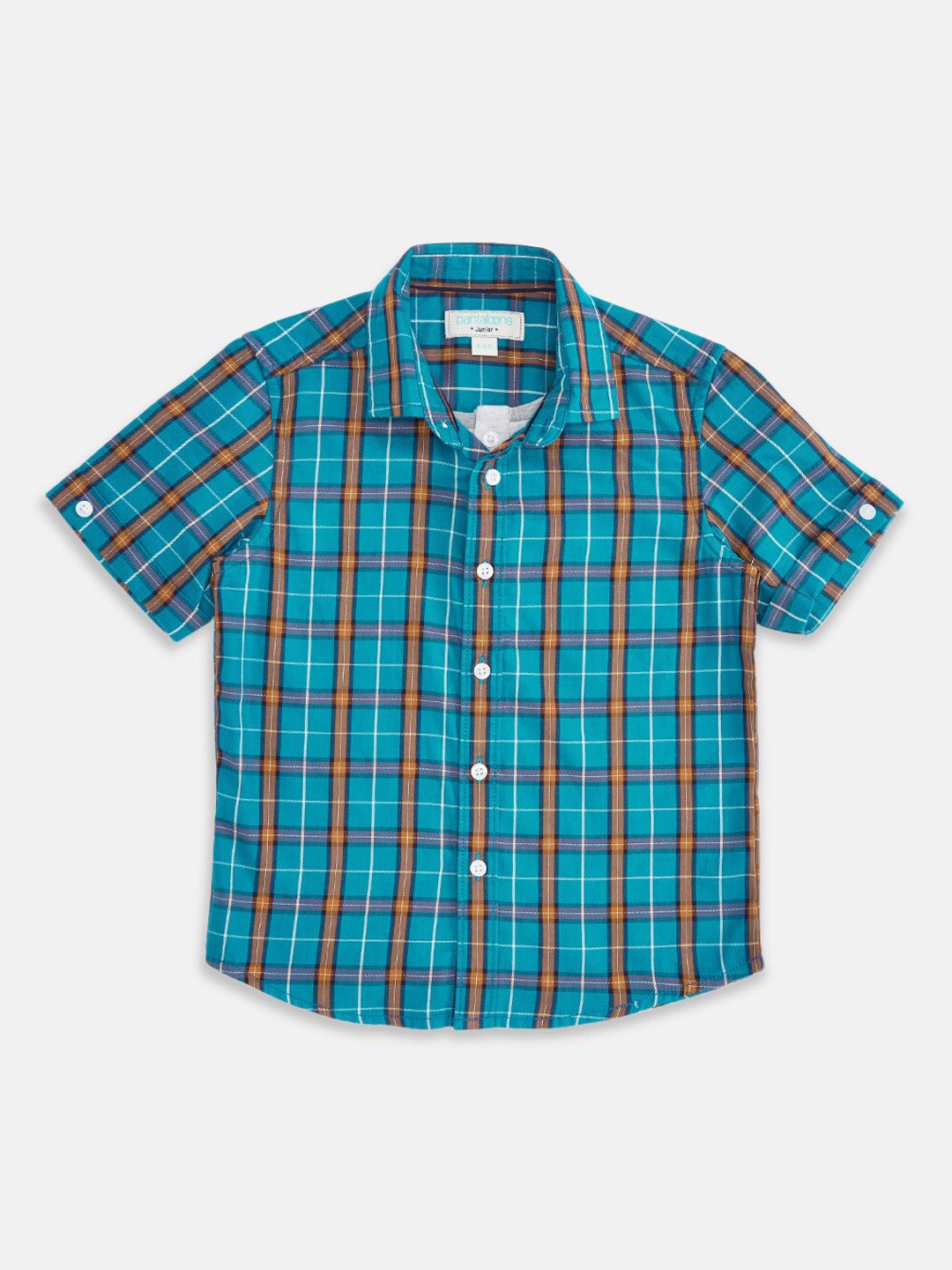 

Pantaloons Junior Boys Blue Tartan Checks Opaque Checked Casual Shirt