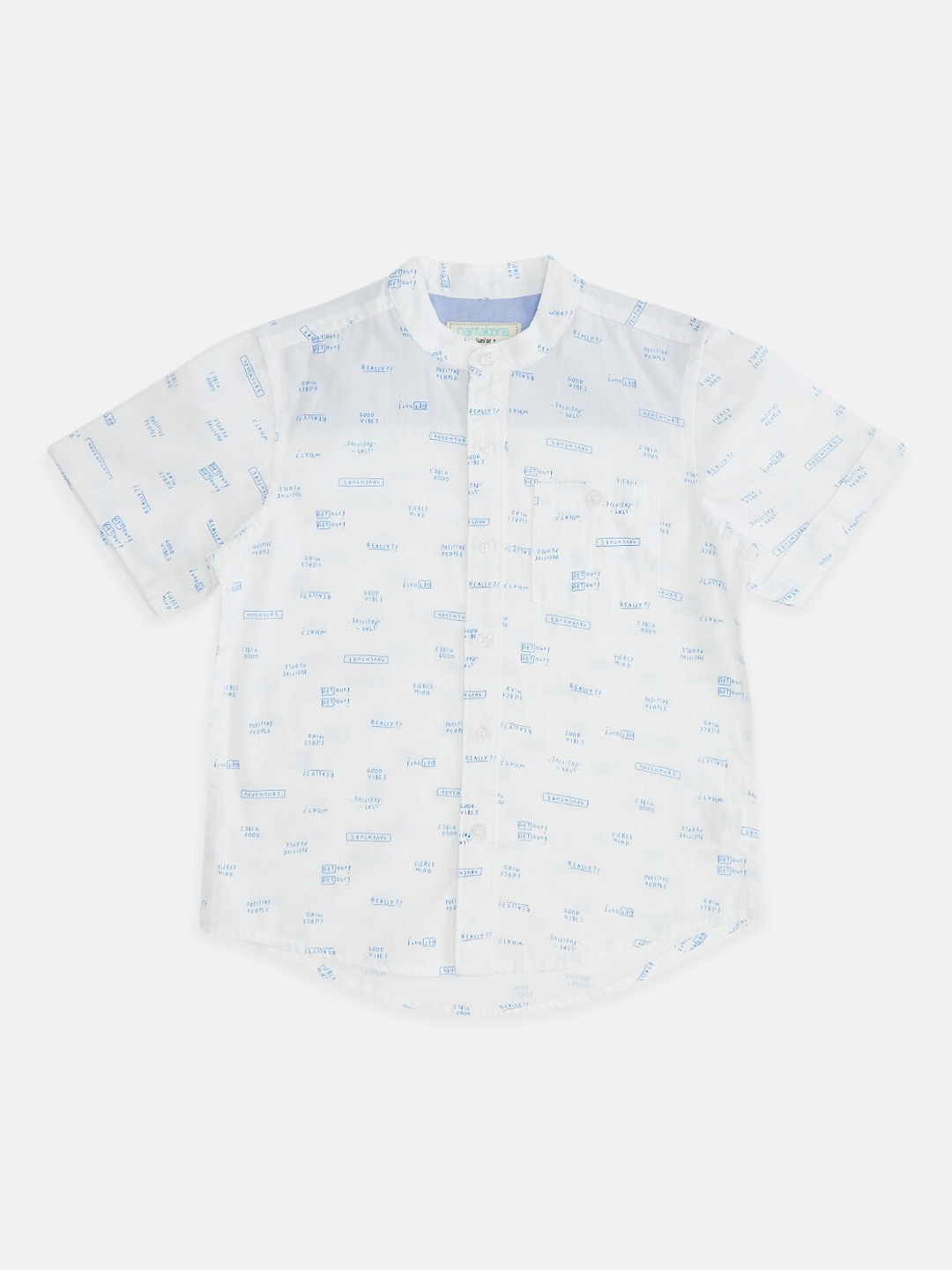 

Pantaloons Junior Boys White Opaque Printed Casual Shirt