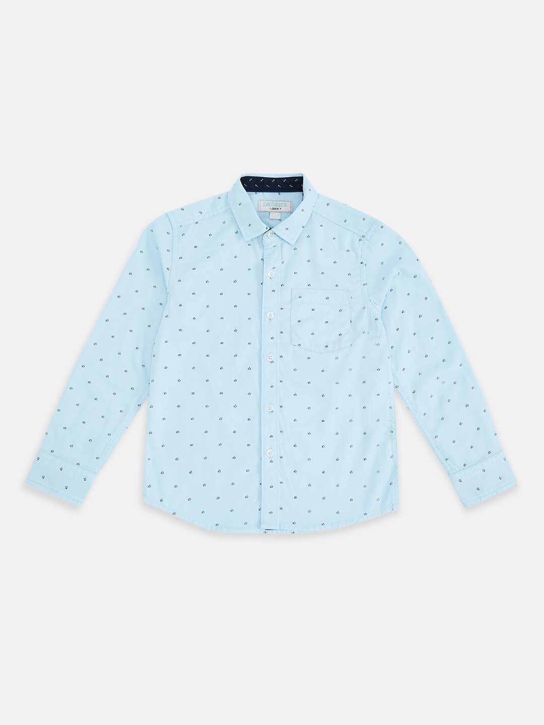 

Pantaloons Junior Boys Blue Micro Printed Casual Shirt