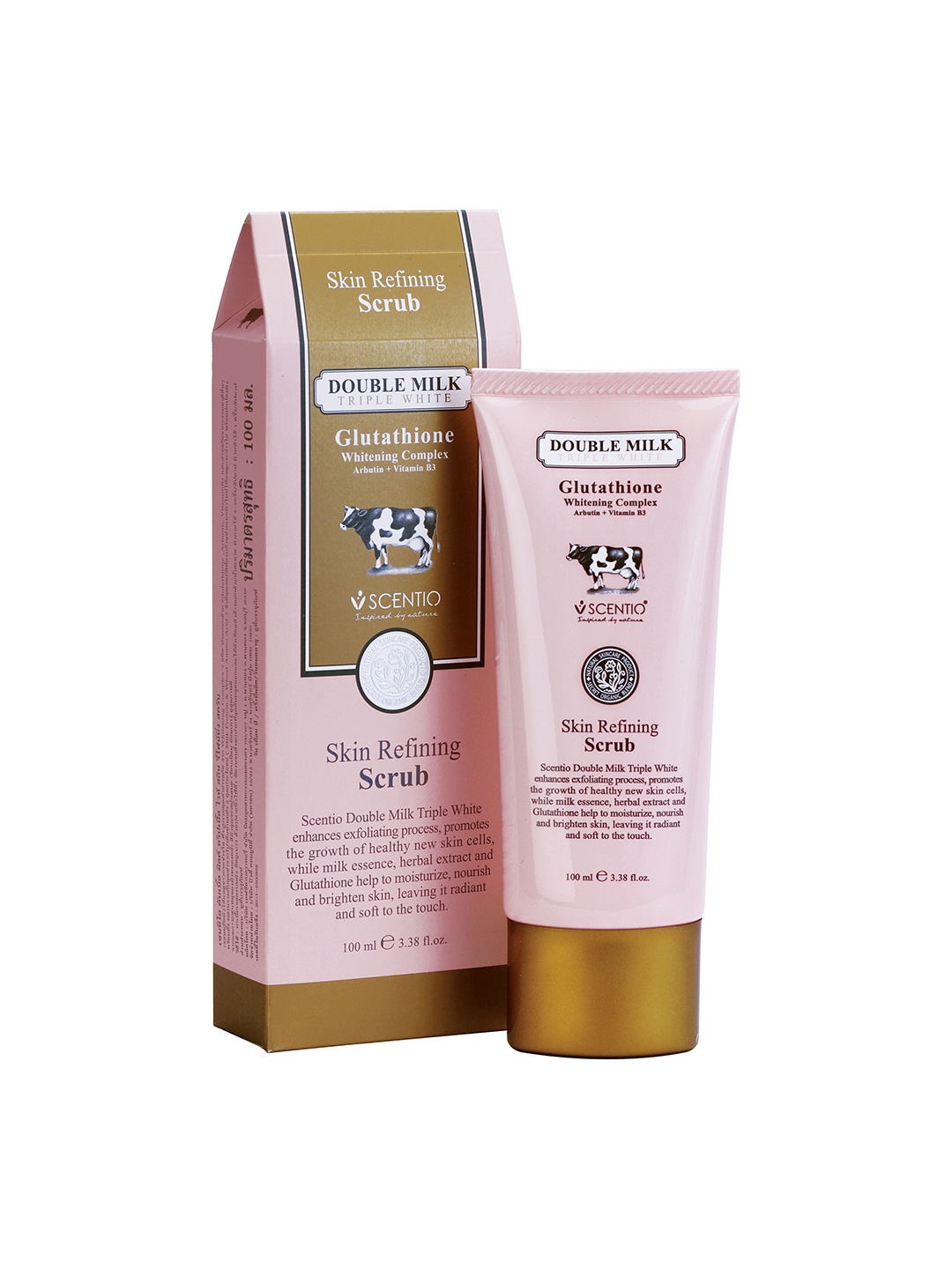 

BEAUTY BUFFET Unisex Scentio Double Milk Triple White Skin Refining Scrub - 100 ml, Gold