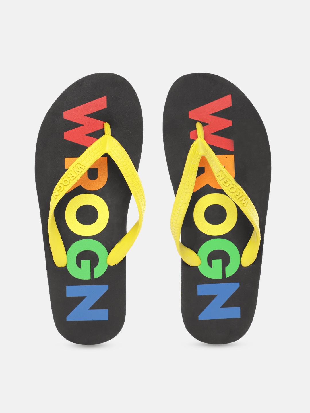 

WROGN Men Multicoloured Brand Logo Printed Thong Flip-Flops, Multi