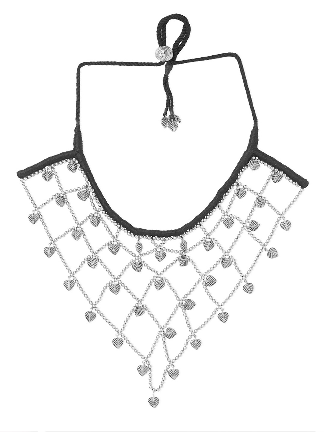 

Masaba Women Silver-Toned & Black Necklace