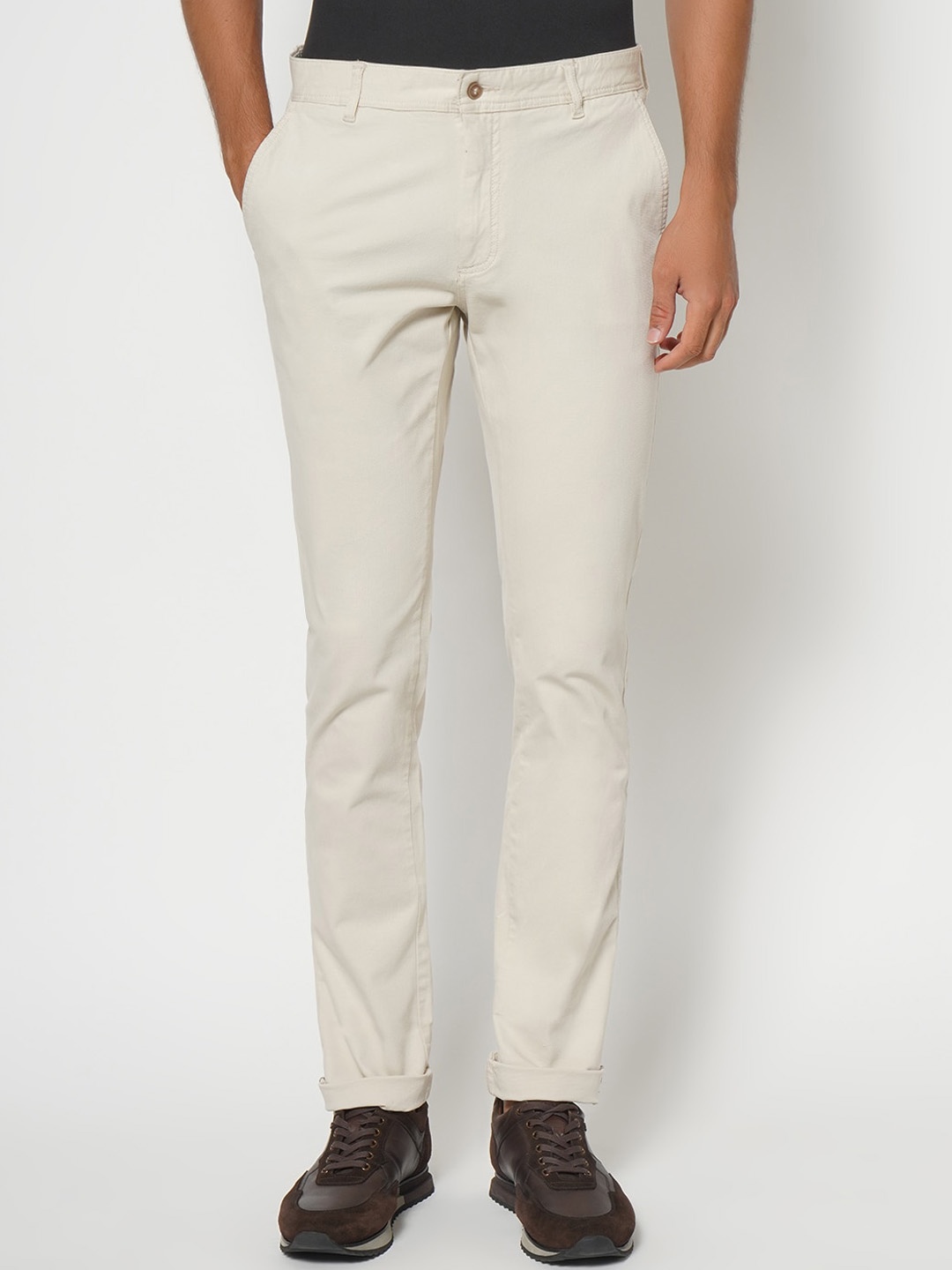 

Blackberrys Men Beige Skinny Fit Trousers