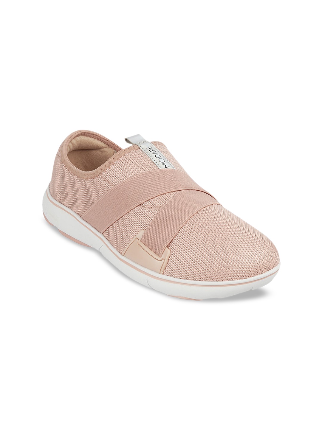 

MODARE Women Pink Perforations PU Slip-On Sneakers