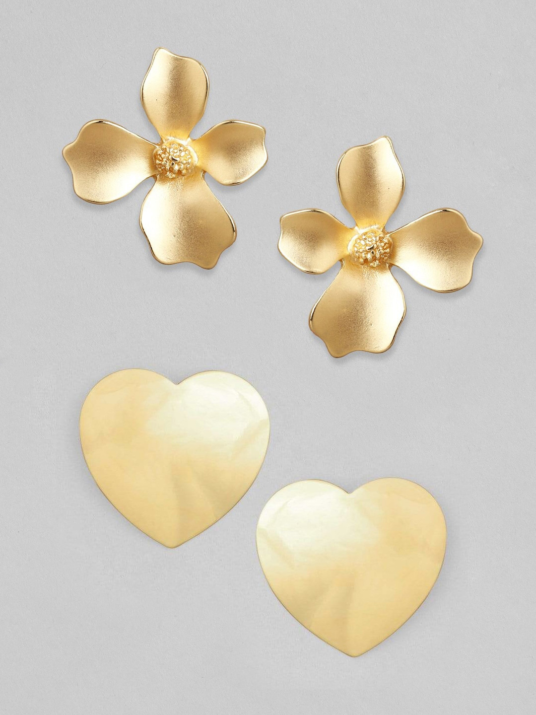 

TOKYO TALKIES X rubans FASHION ACCESSORIES Gold Plated Set Of2 Studs Earrings