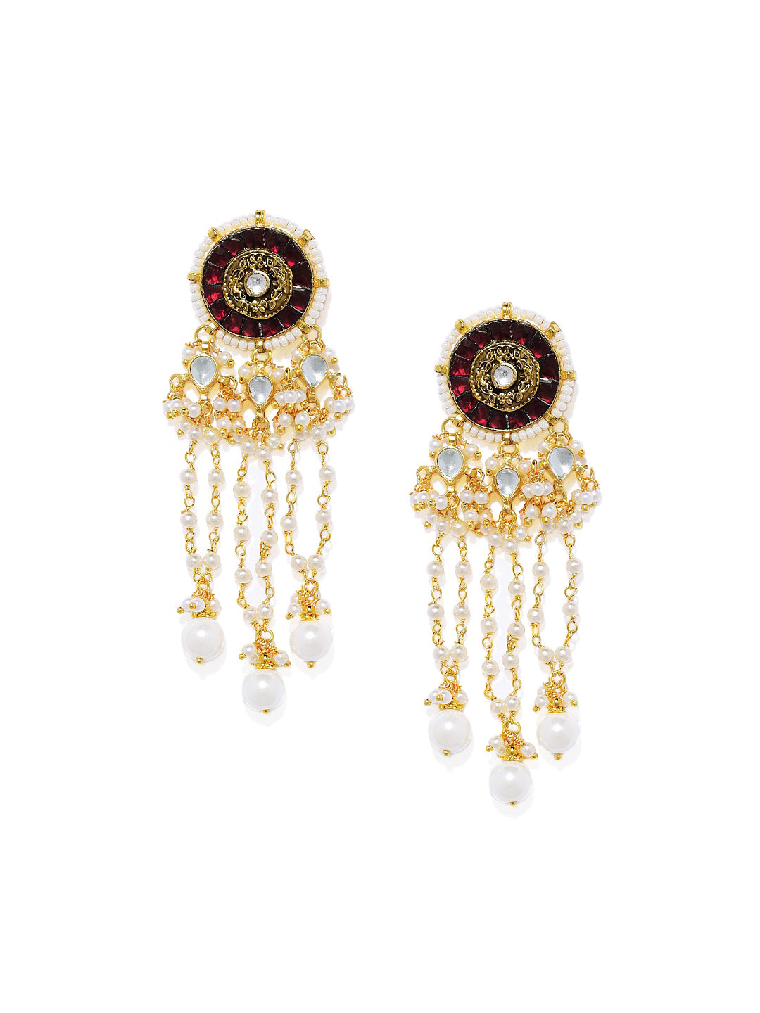 

AccessHer Gold Plated Red Classic Drop Earrings
