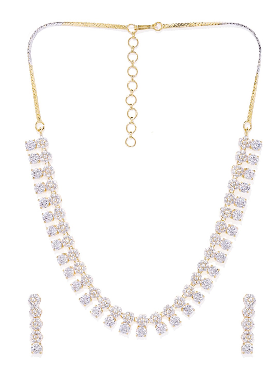 

AccessHer Women Gold-Plated & White Cubic Zirconia Jewellery set