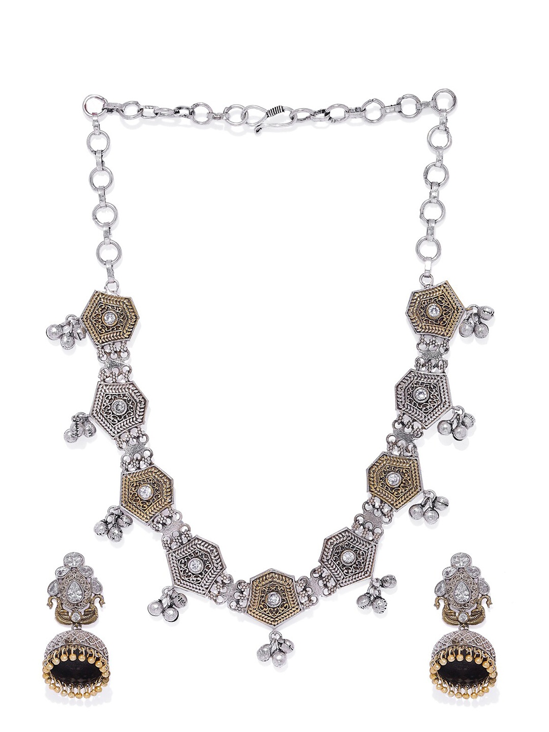 

AccessHer German Silver Dual-Toned Jewellery Set