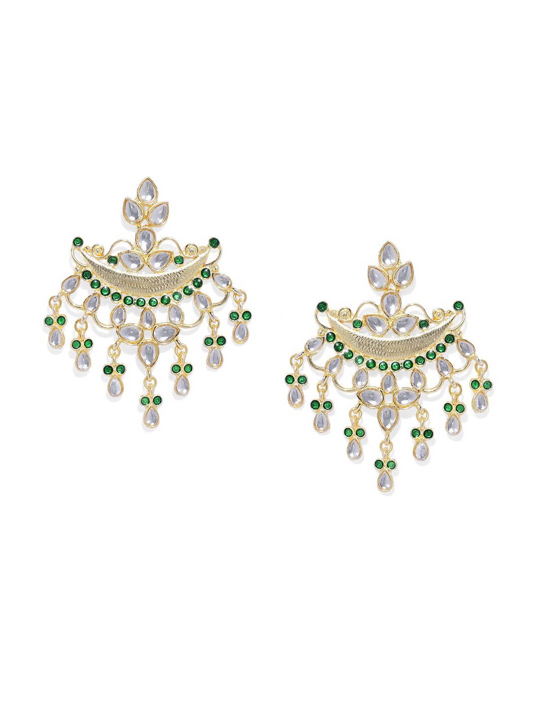 

AccessHer Brass-Plated Gold-Toned Contemporary Drop Earrings