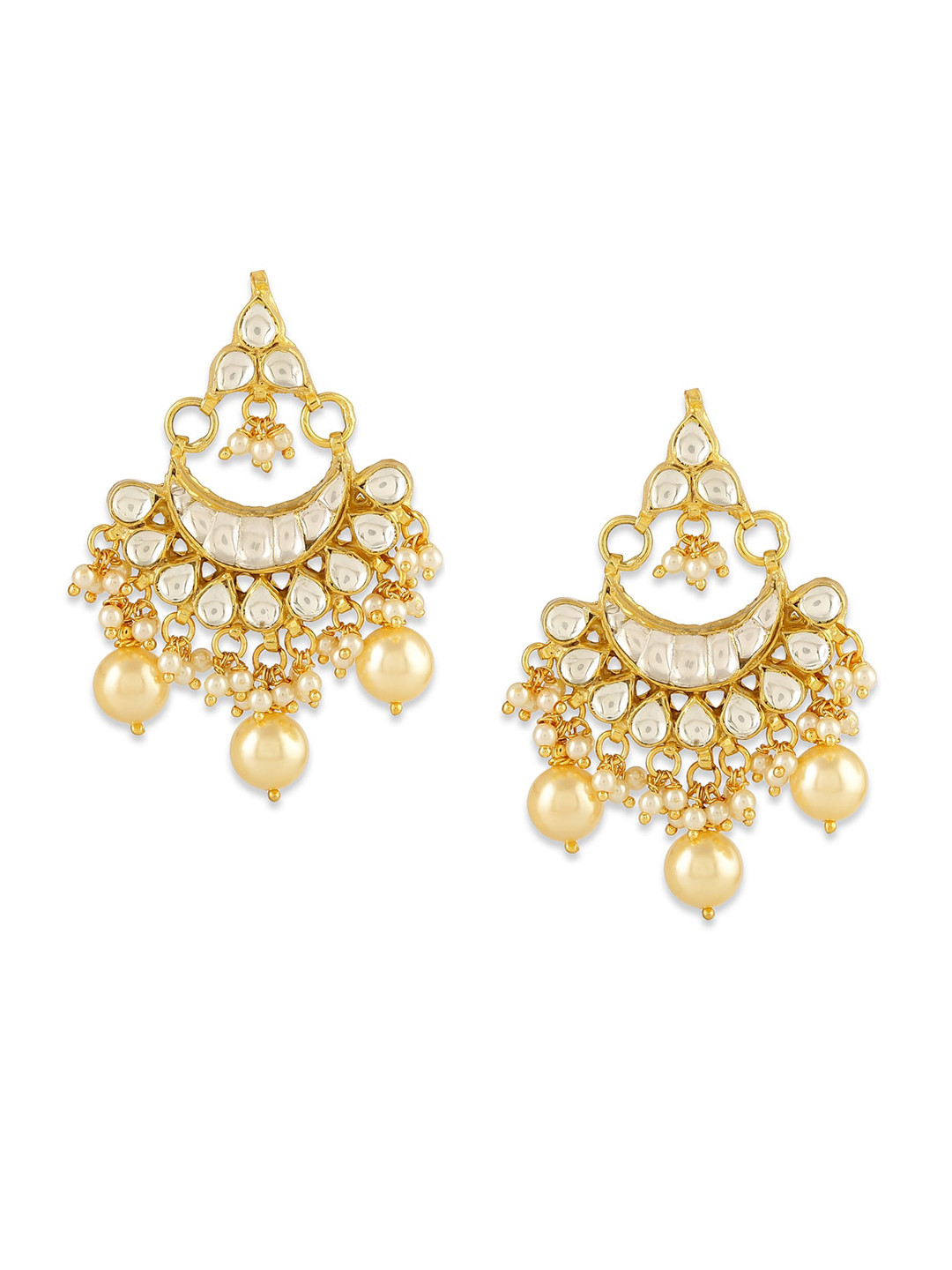 

AccessHer Gold Plated White Classic Drop Earrings