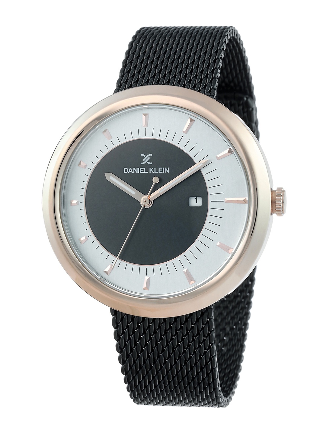 

Daniel Klein Men Silver & Black Stainless Steel Analogue Watch DK.1.12296-2
