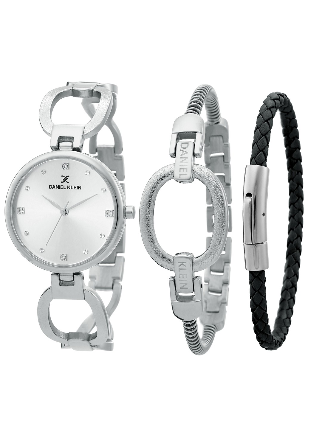 

Daniel Klein Women Silver-Toned Stainless Steel Bracelet Style Straps Watch DK.1.12324-1