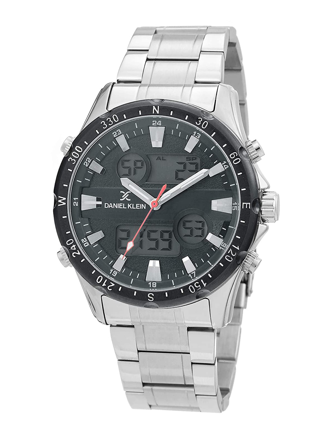 

Daniel Klein Men Black Patterned Dial & Silver Toned Straps Analogue Watch DK.1.12329-1