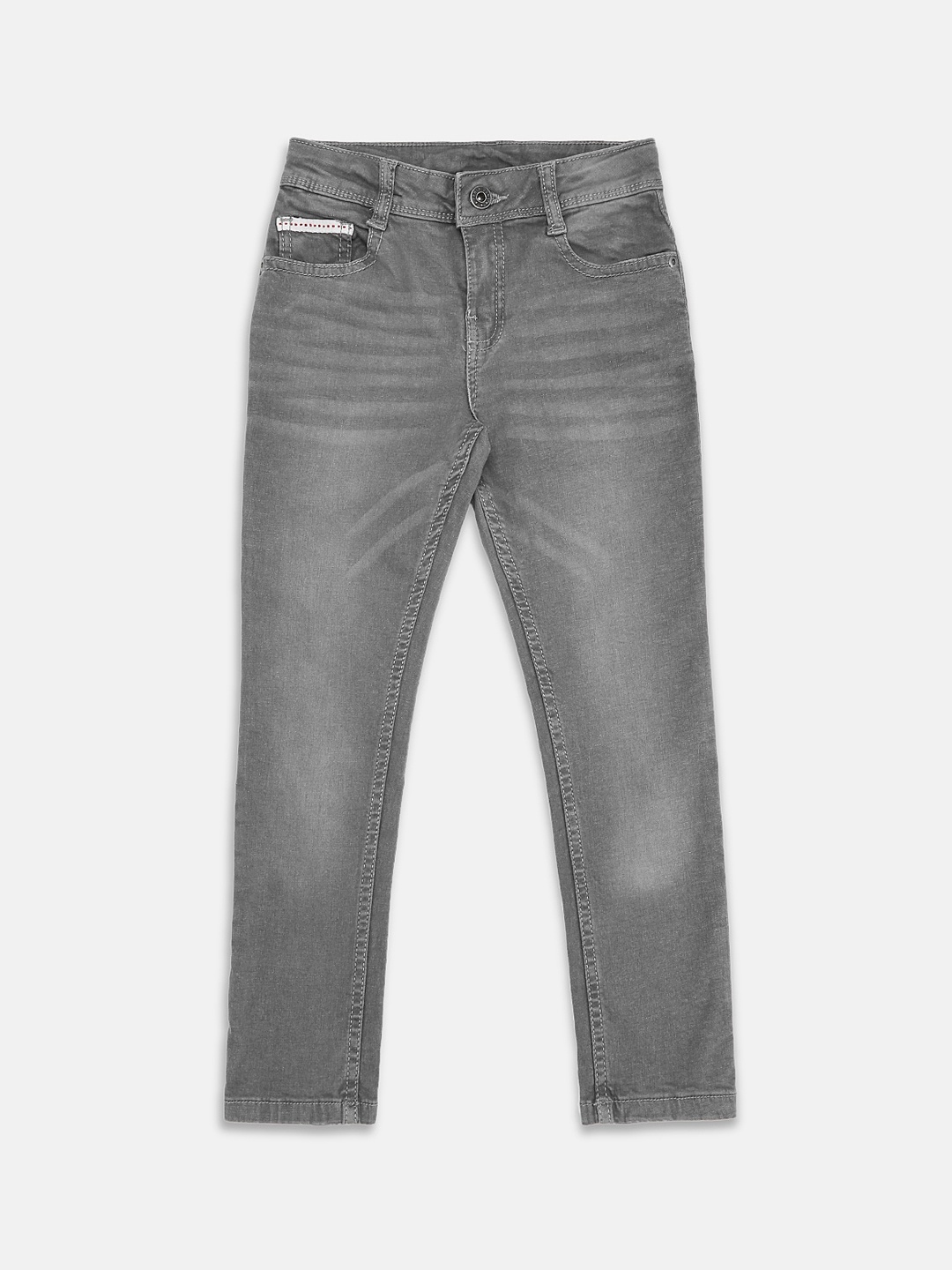 

Pantaloons Junior Boys Grey Tapered Fit Light Fade Jeans
