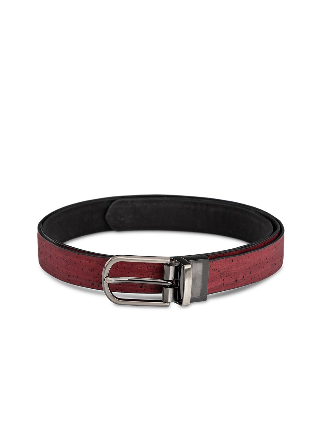 

Beej Women Maroon & Black Reversible Cork Belt