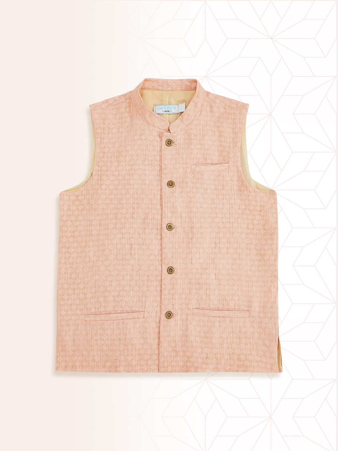 

indus route by Pantaloons Boys Pink Waistcoat