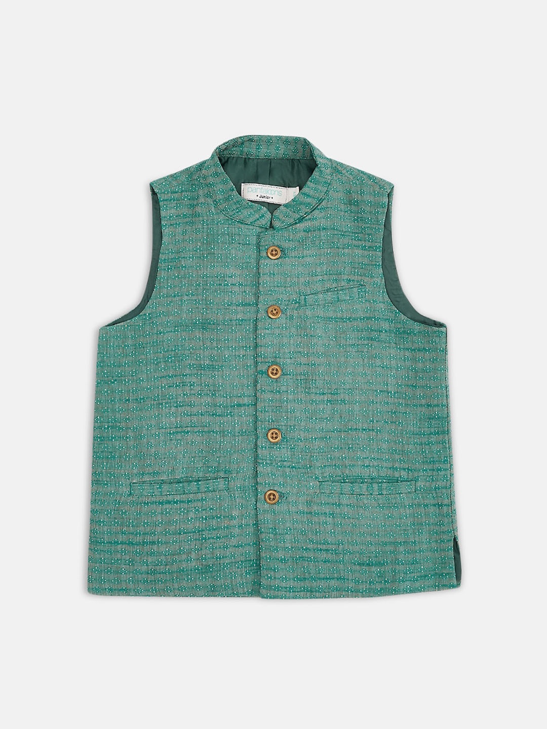 

indus route by Pantaloons Boys Teal Cotton Waistcoat