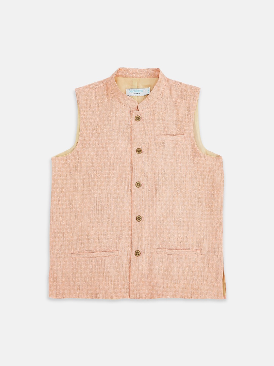 

indus route by Pantaloons Boys Pink Self-Design Waistcoat