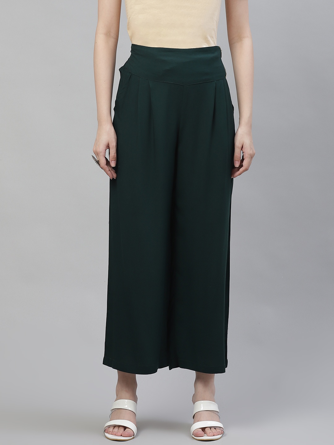 

Cottinfab Women Green Ethnic Palazzos