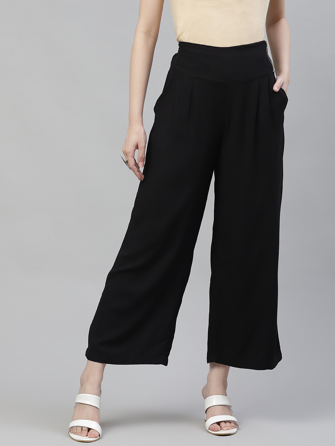 

Cottinfab Women Black Ethnic Palazzos