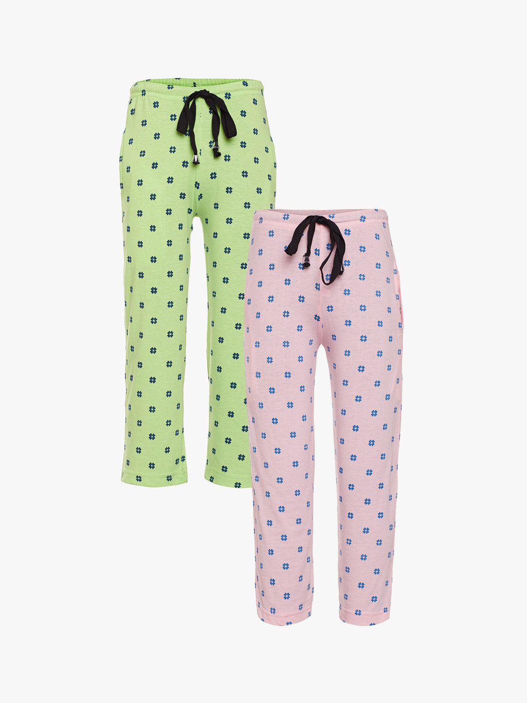 

VIMAL JONNEY Kids Set of 2 Floral Printed Track Pants, Pink
