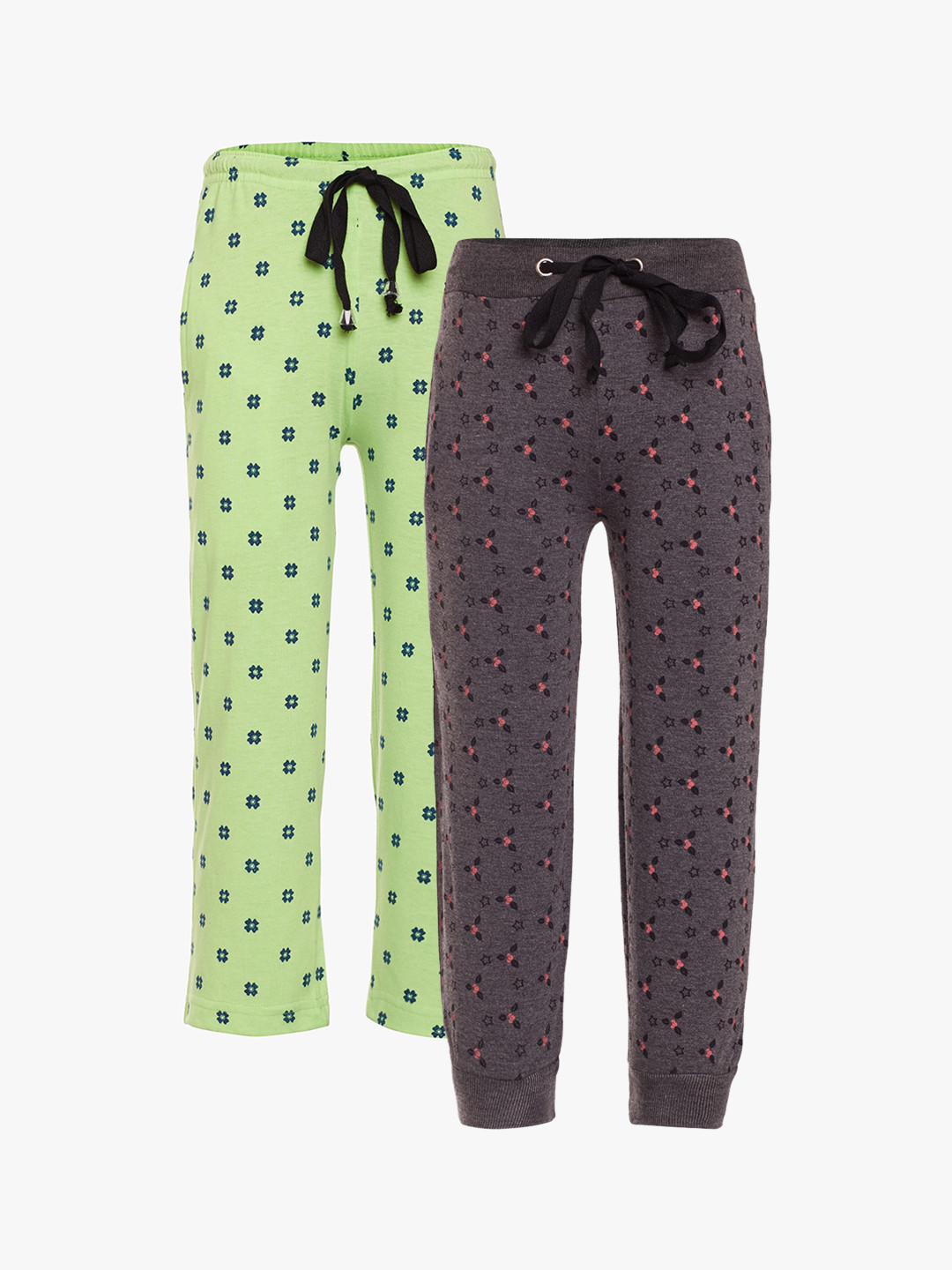 

VIMAL JONNEY Kids Set of 2 Printed Track Pants, Green