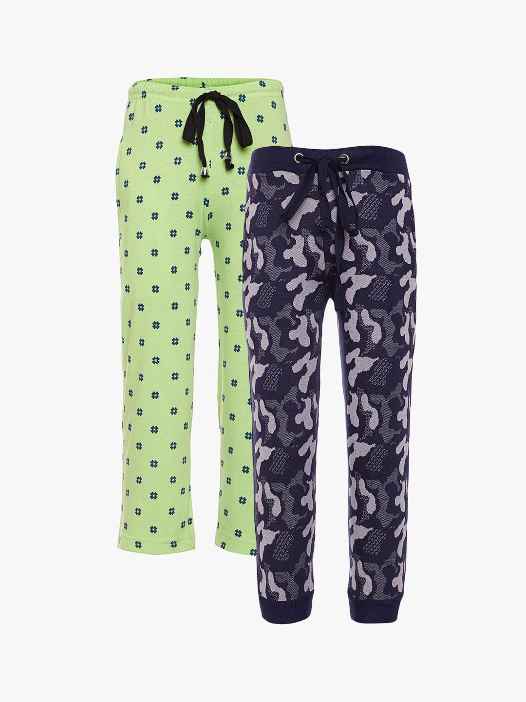 

VIMAL JONNEY Kids Set of 2 Printed Track Pants, Green