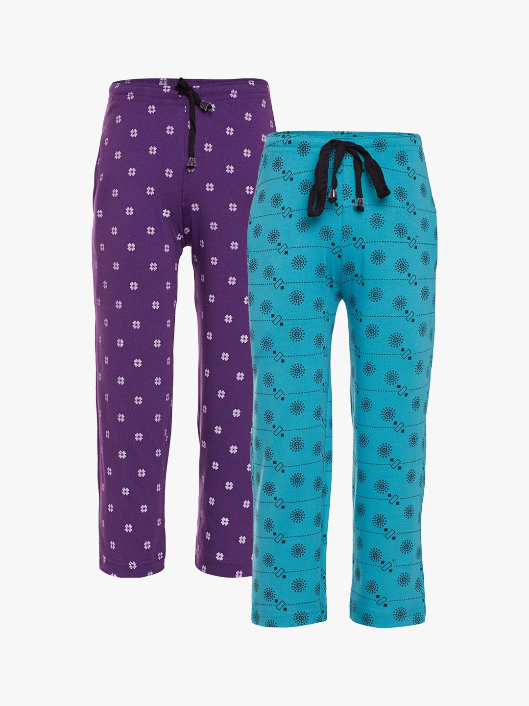 

VIMAL JONNEY Kids Set of 2 Printed Track Pants, Purple