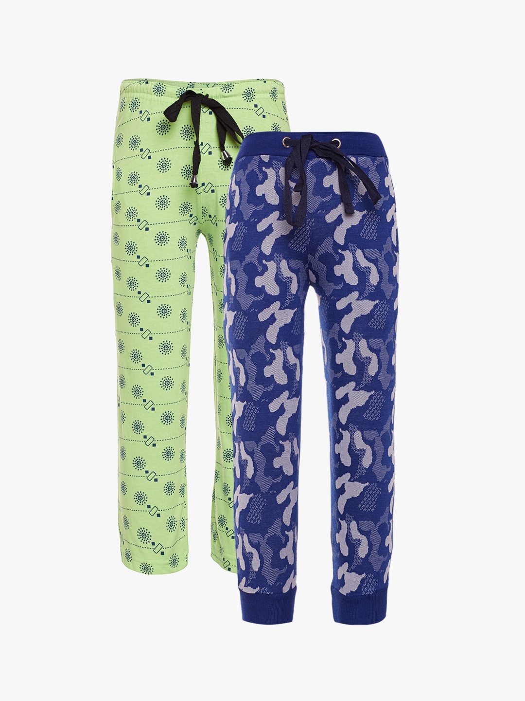 

VIMAL JONNEY Kids Set of 2 Printed Track Pants, Green