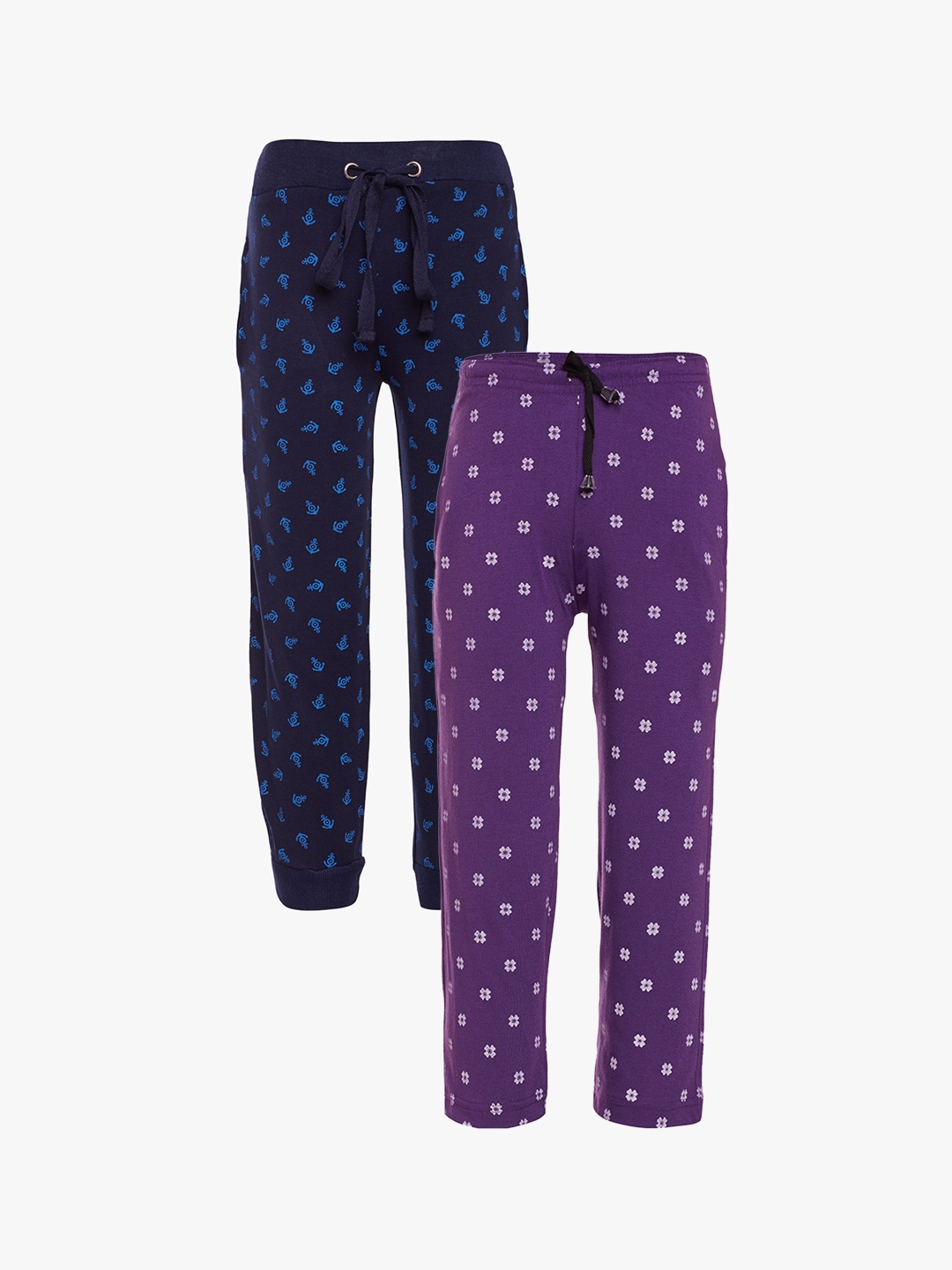 

VIMAL JONNEY Kids Set of 2 Printed Track Pants, Purple