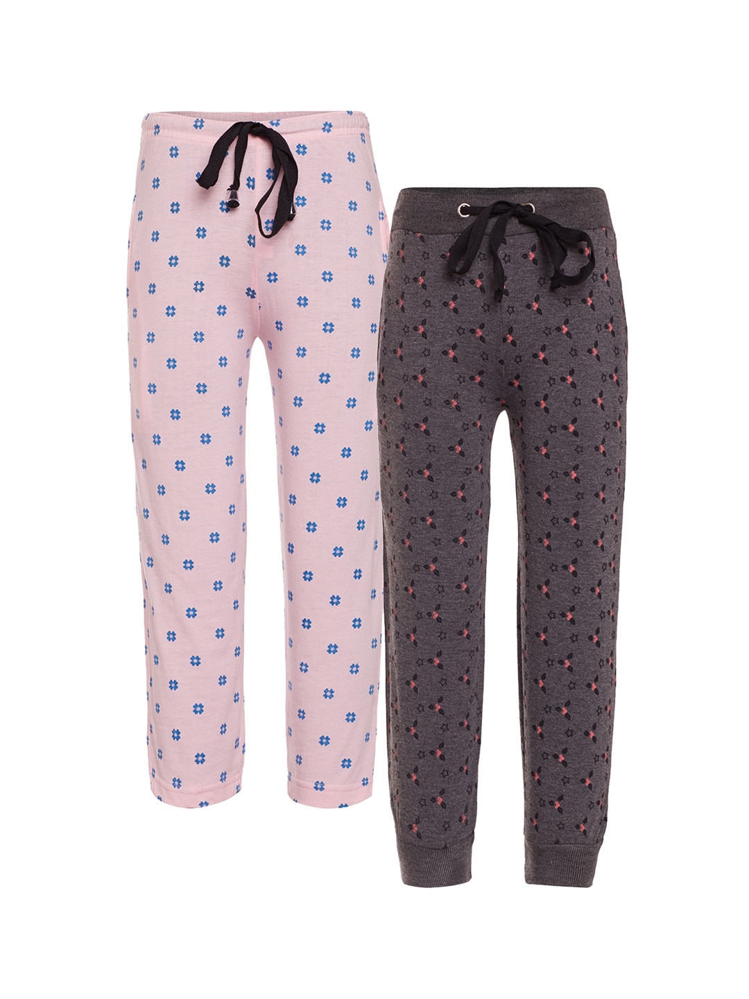 

VIMAL JONNEY Kids Set of 2 Printed Track Pants, Pink