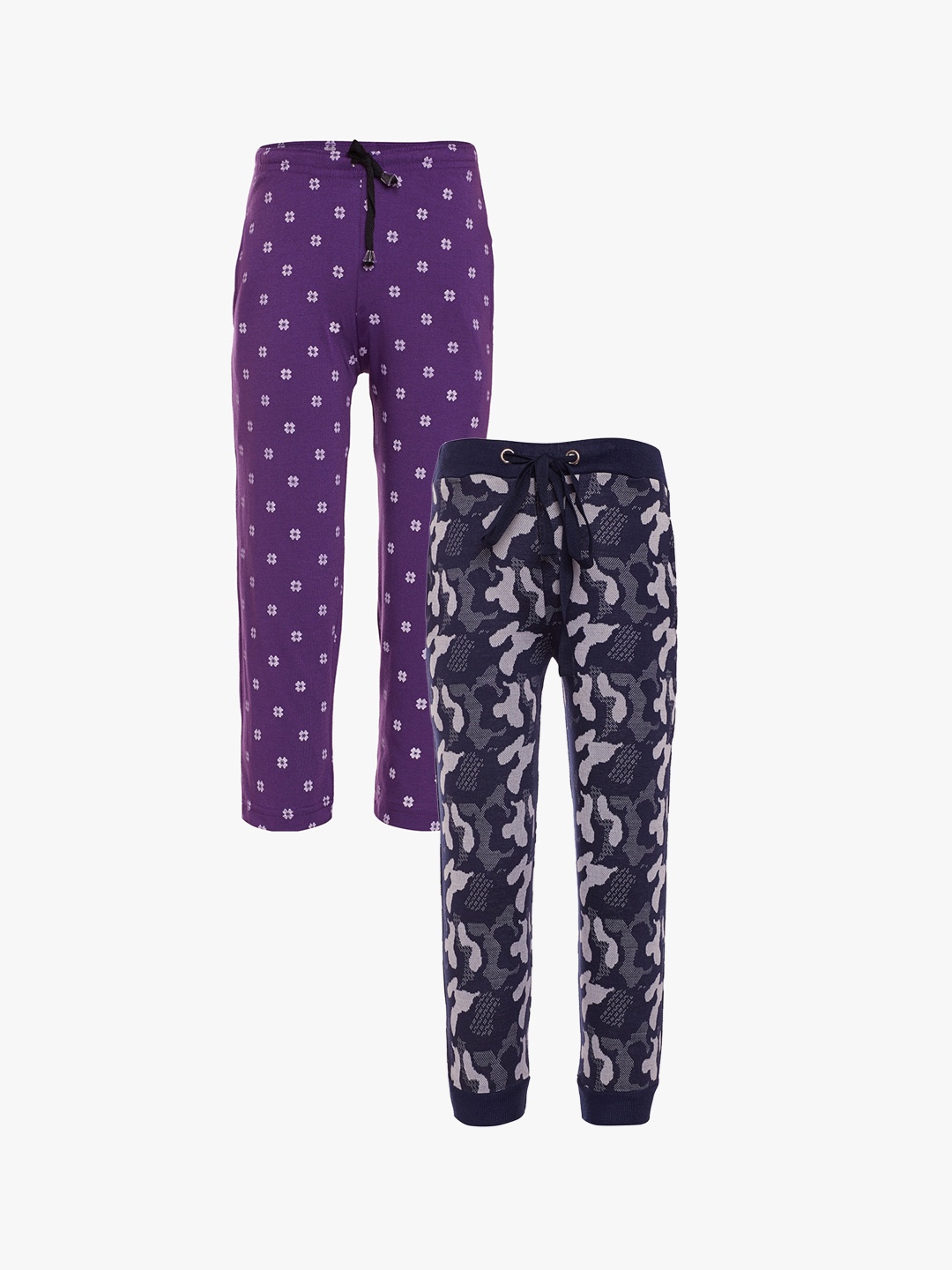 

VIMAL JONNEY Kids Set of 2 Printed Track Pants, Purple