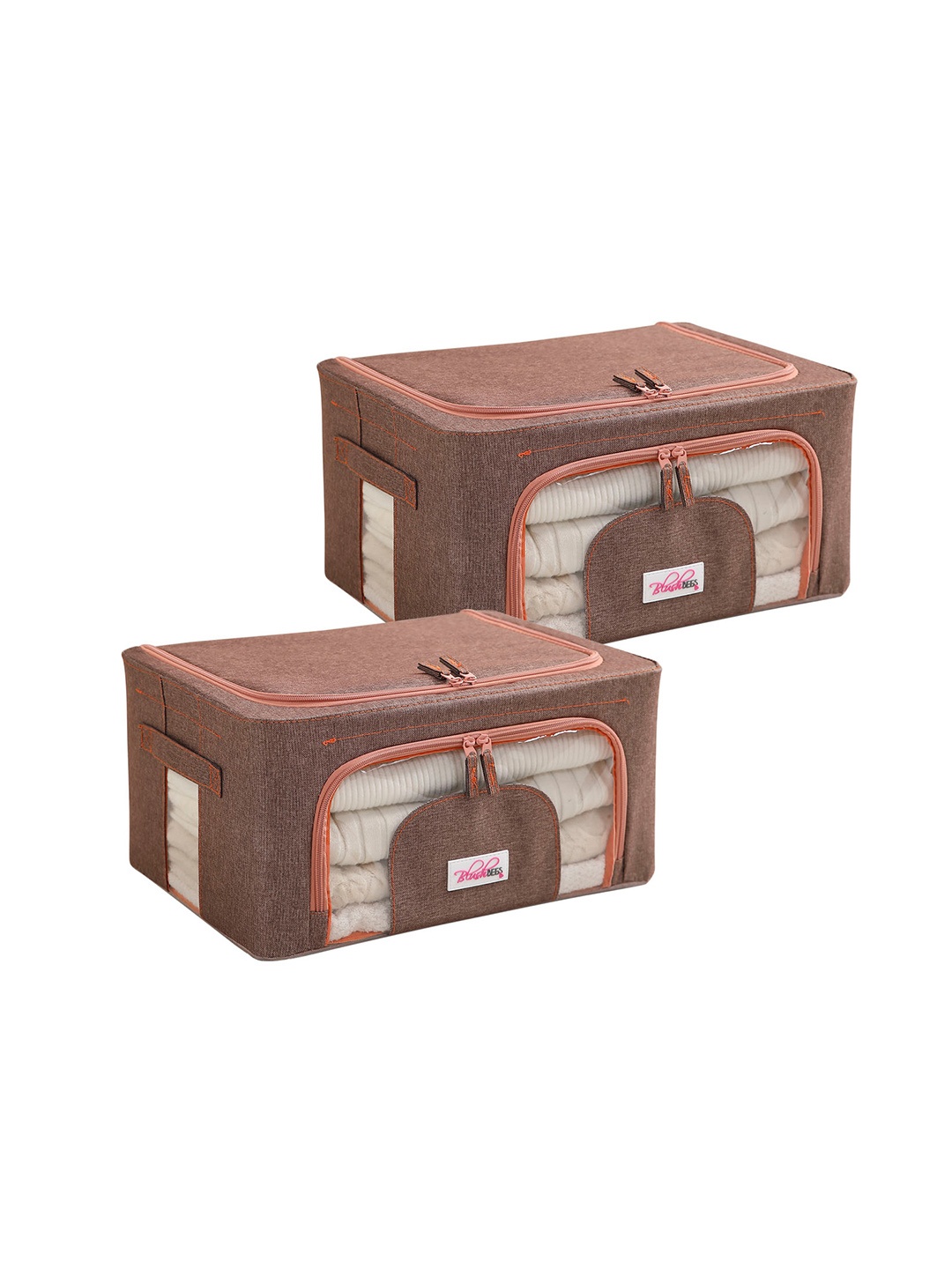 

BlushBees Pack Of 2 Brown Solid Multi-Utility Wardrobe Organisers