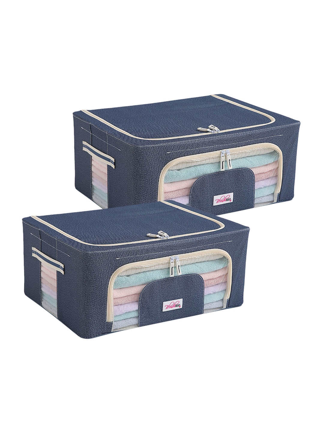 

BlushBees Set Of 2 Blue Solid Multi-Utility Organisers