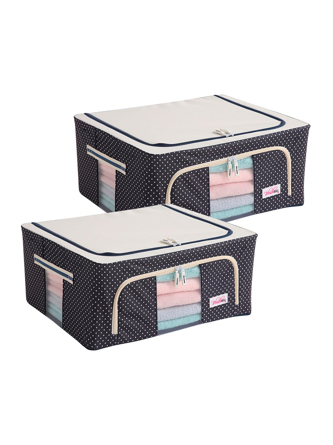 

BlushBees Set Of 2 Blue & White Printed Multi-Utility Organizers