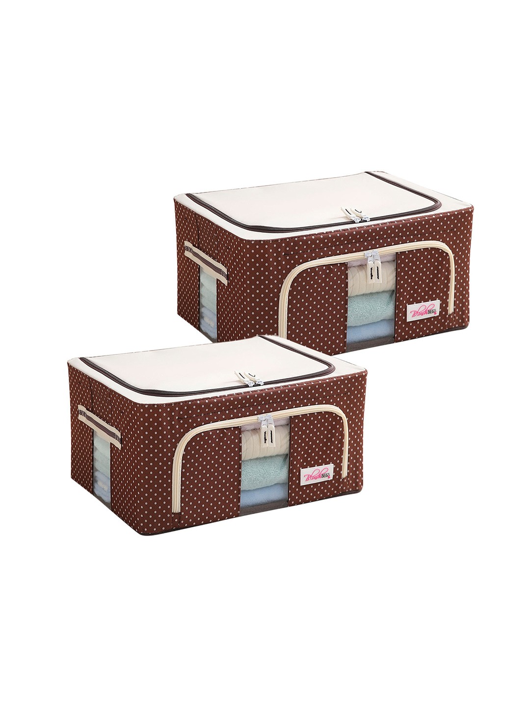 

BlushBees Set Of 2 Brown Printed Wardrobe Storage Box