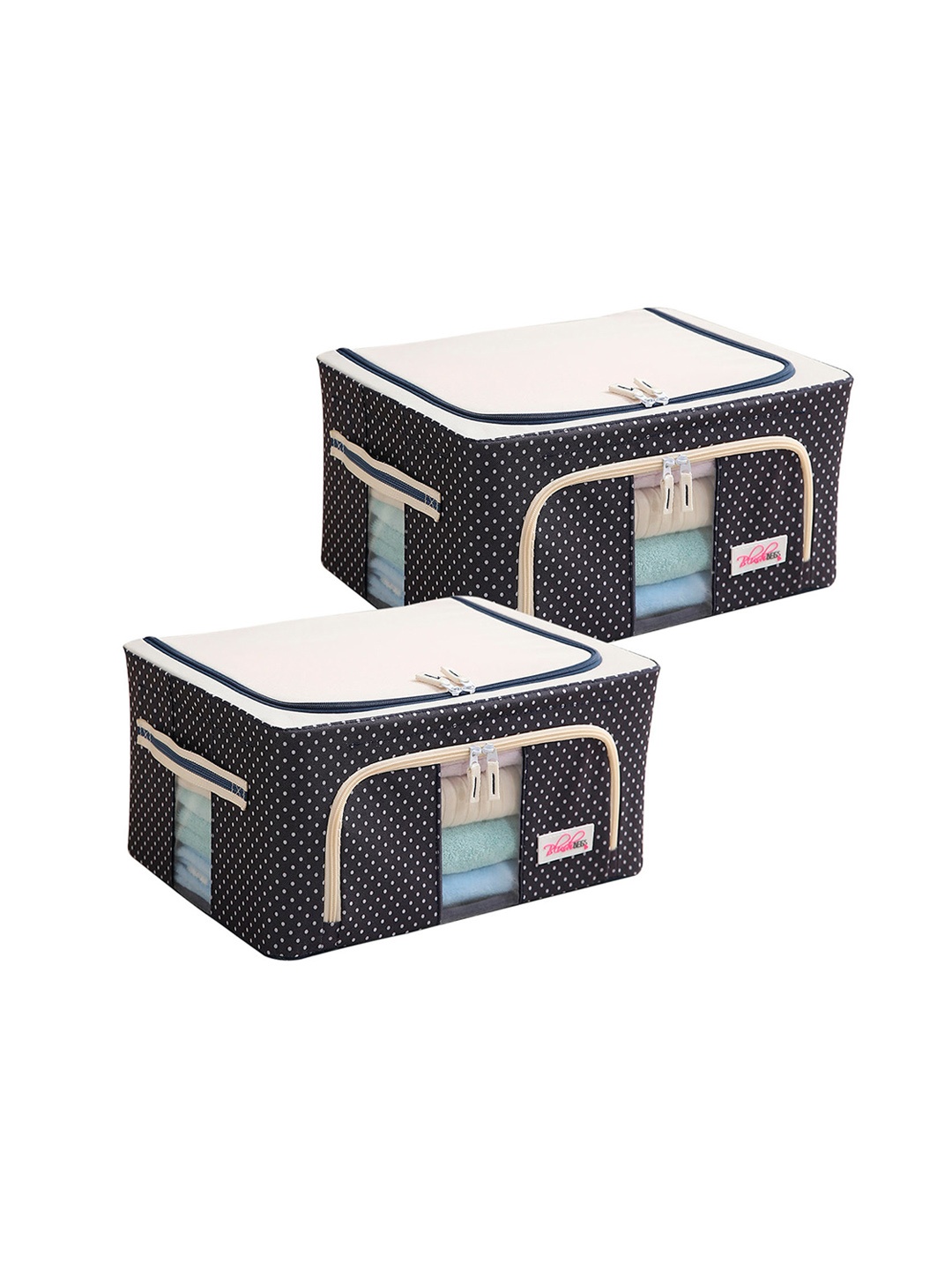 

BlushBees Set Of 2 Blue Printed Wardrobe Storage Box
