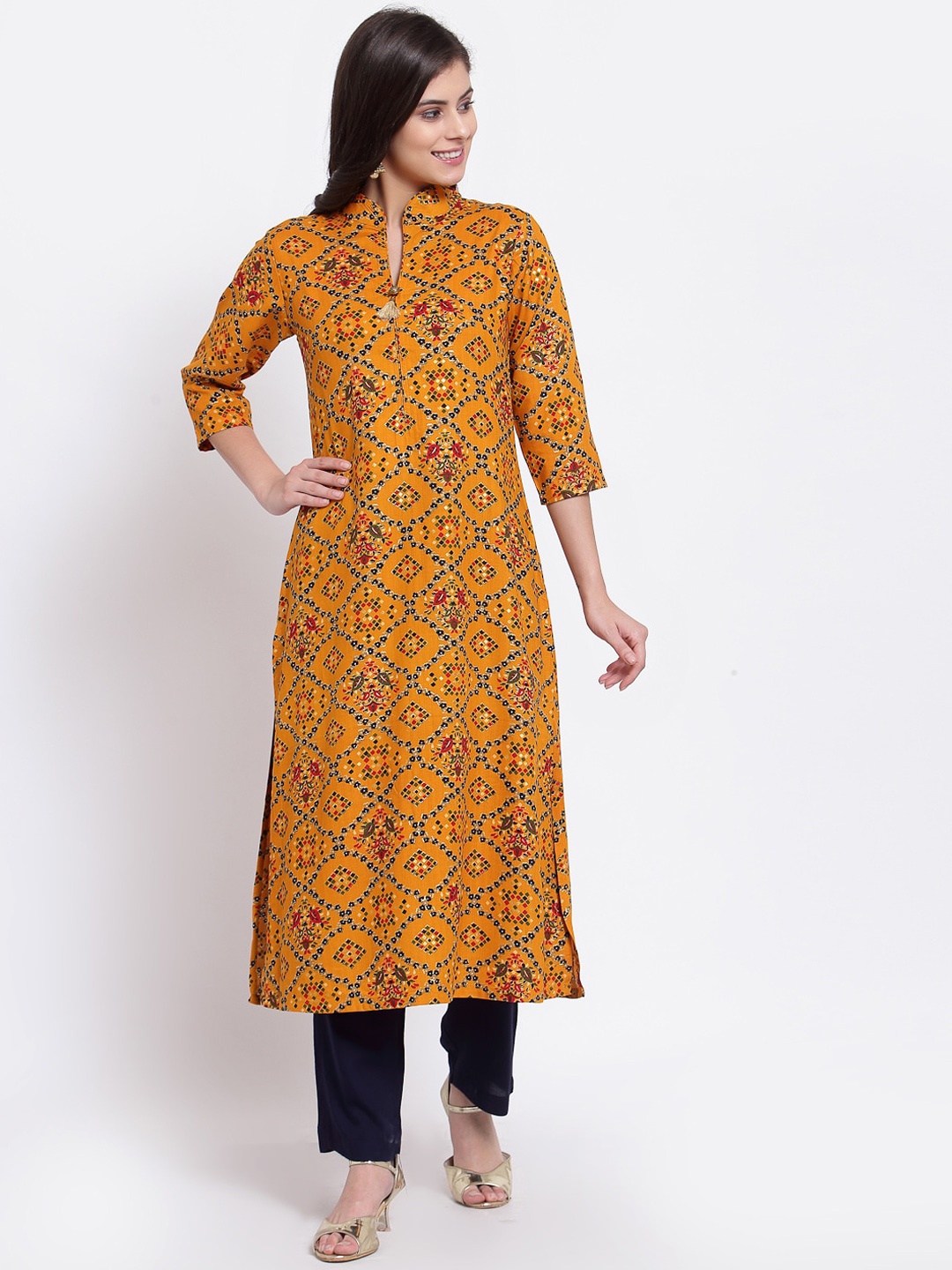 

Just Wow Women Multicoloured Geometric Printed Kurta, Multi