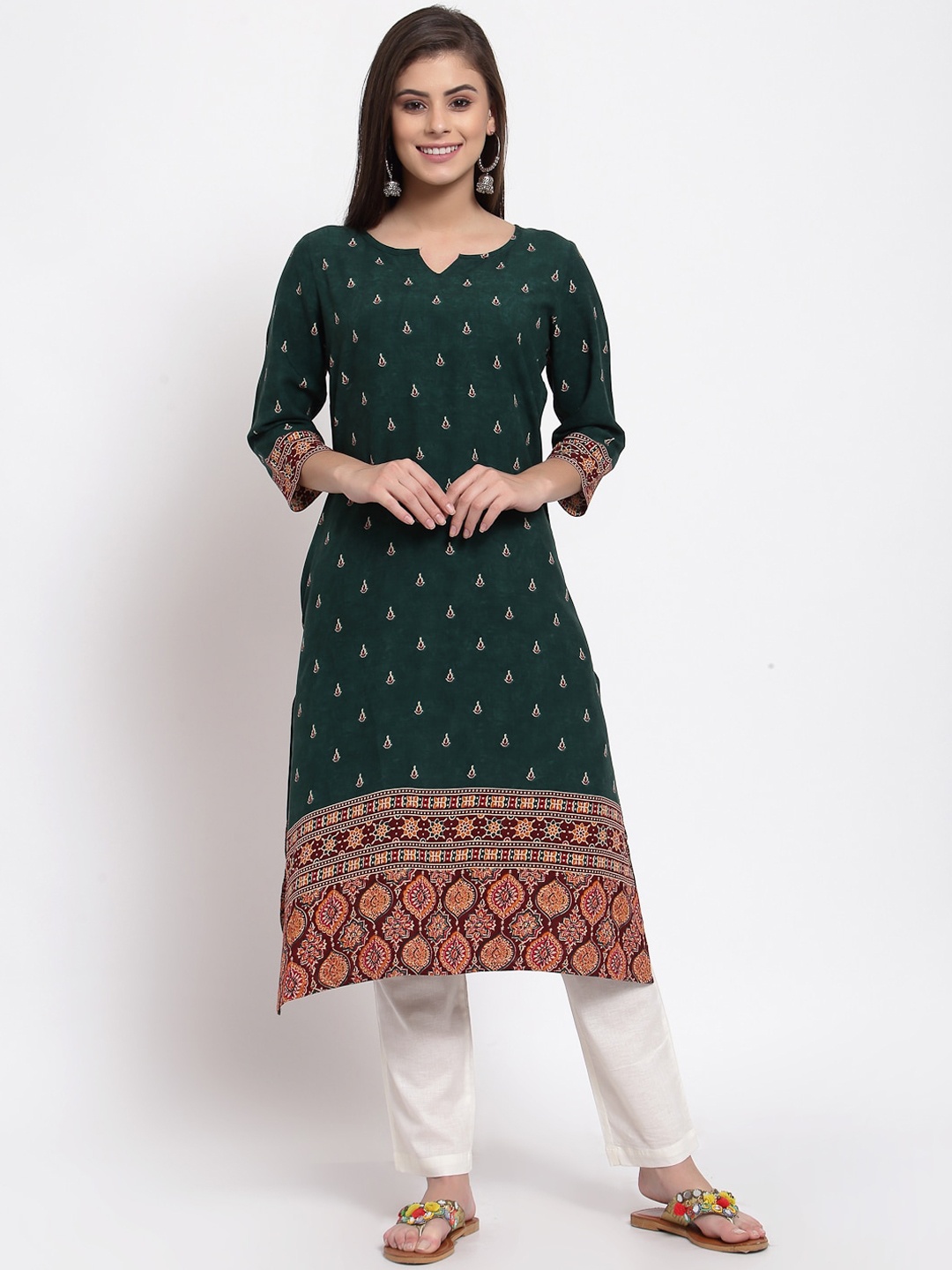 

Just Wow Women Multicoloured Ethnic Motifs Printed Kurta, Multi