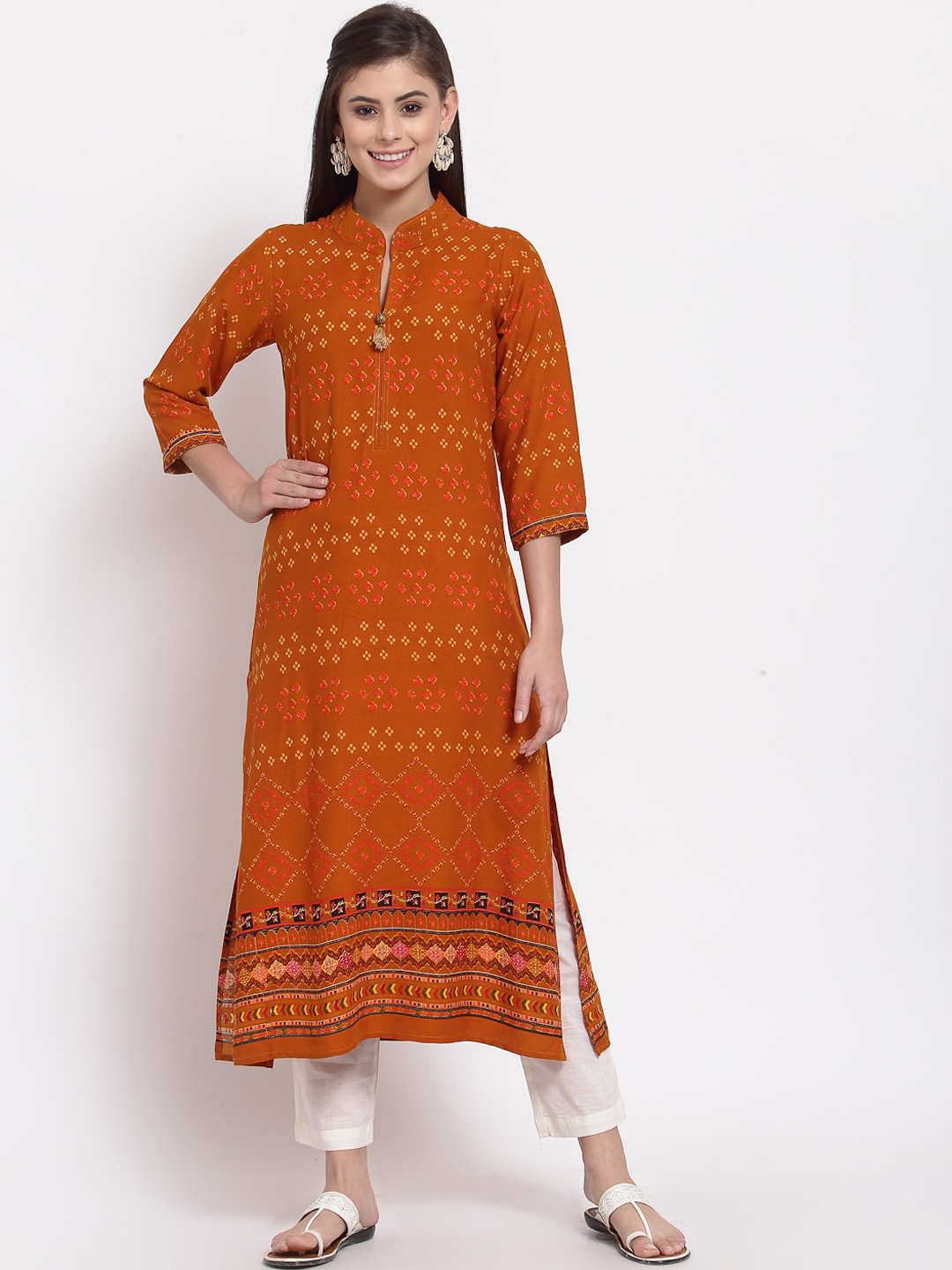 

Just Wow Women Multicoloured Geometric Printed Kurta, Multi